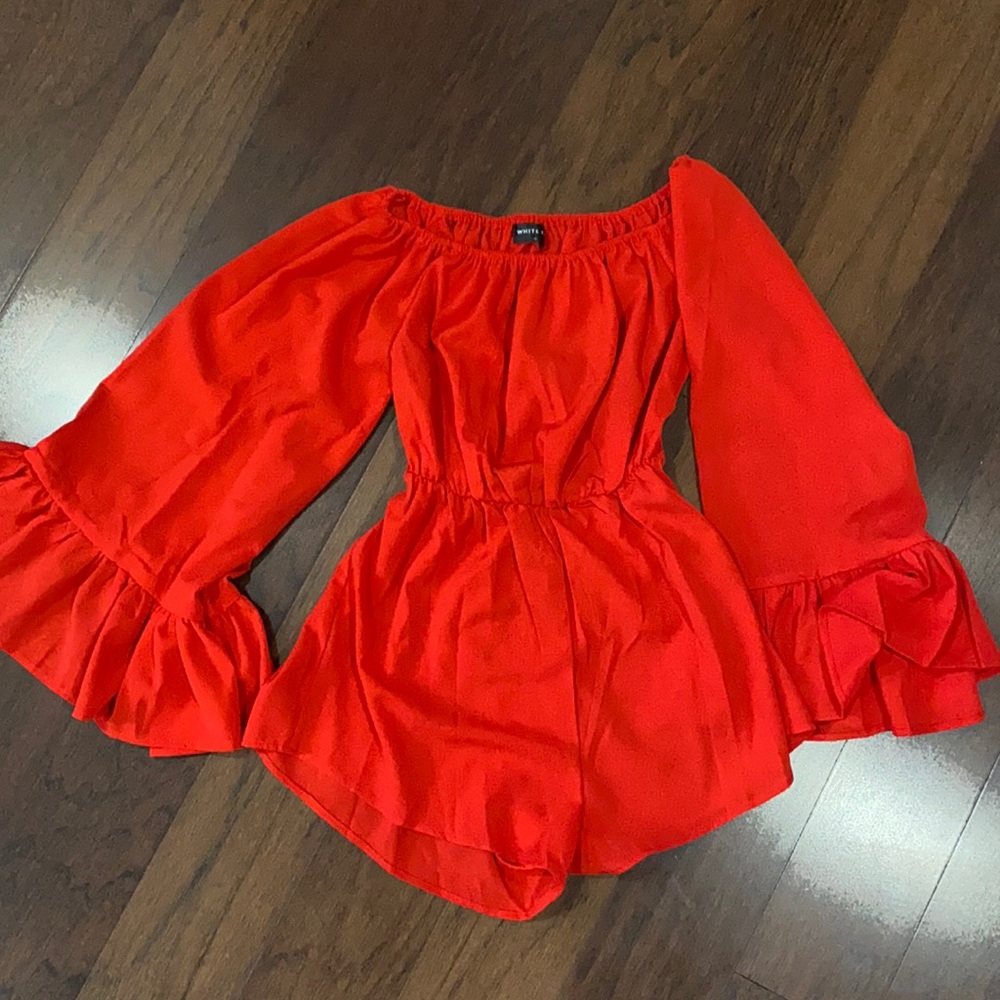 White Fox Red romper